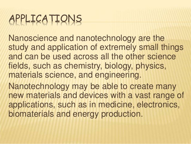application of nanotechnology in biology