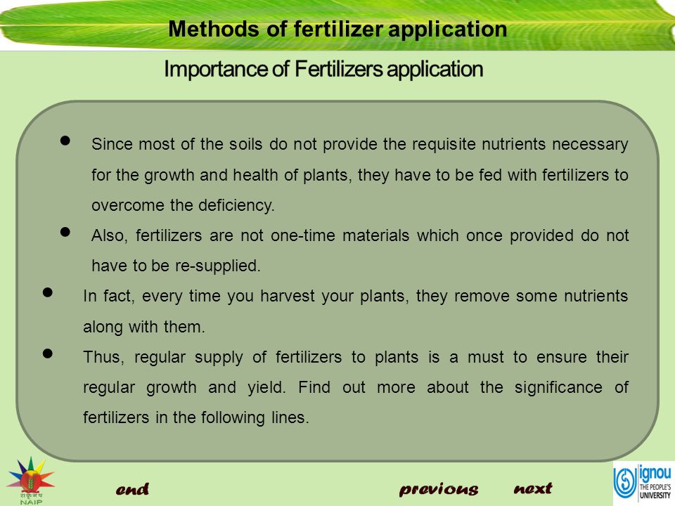 basal method of fertilizer application