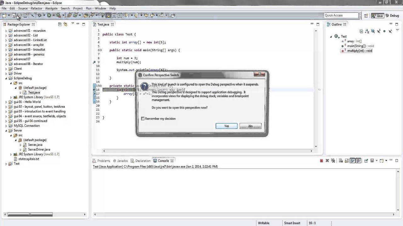 how to debug a java application in eclipse