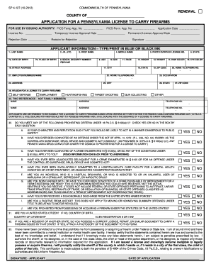 firearms license renewal application form