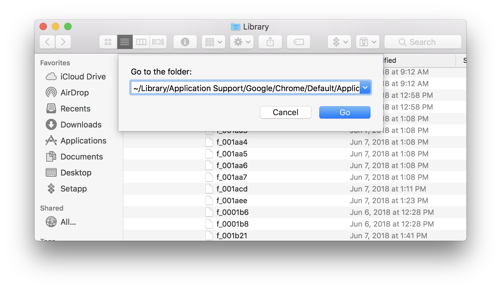 library application support google chrome