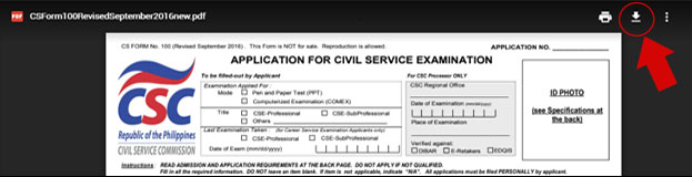 civil service exam application form 2018