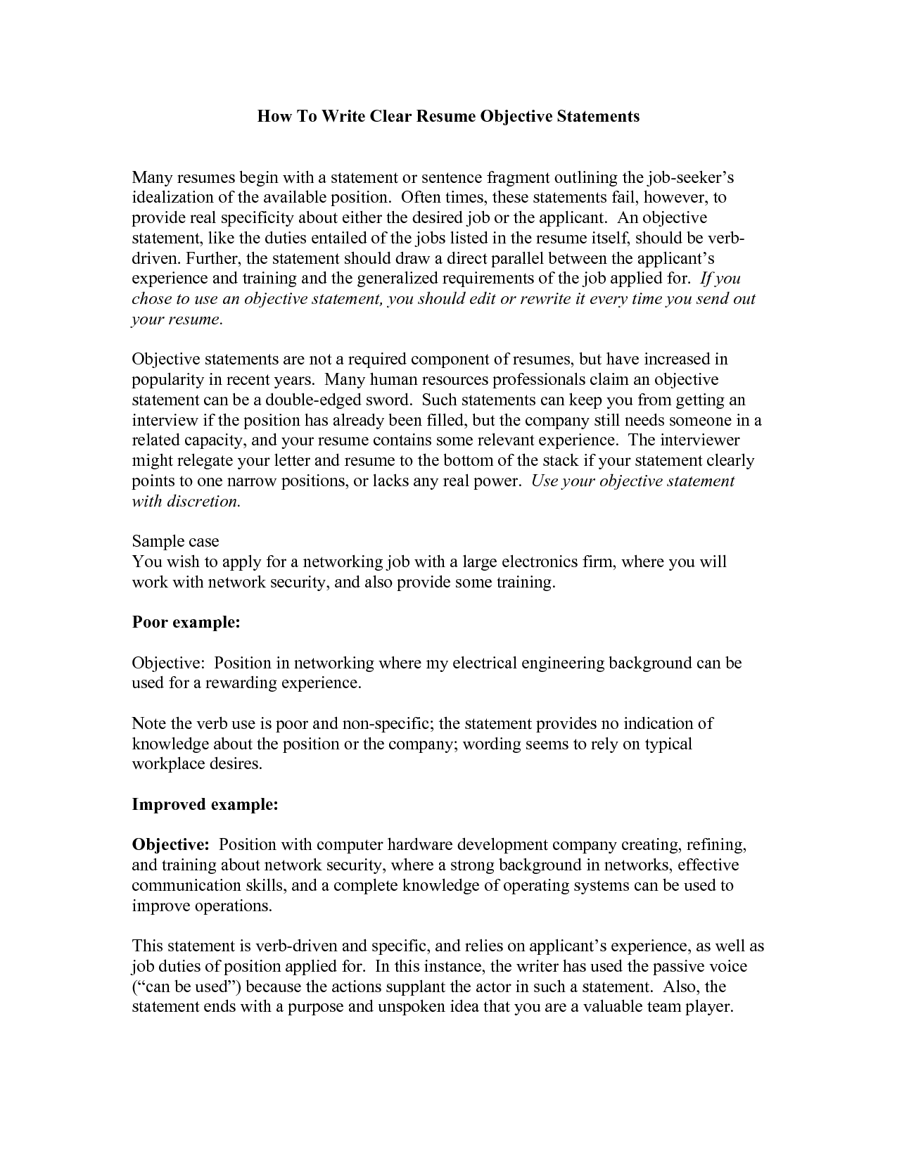 examples of personal statements for administrative job application