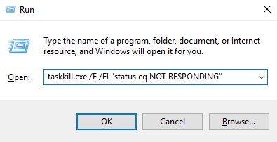 the application is not responding windows 7